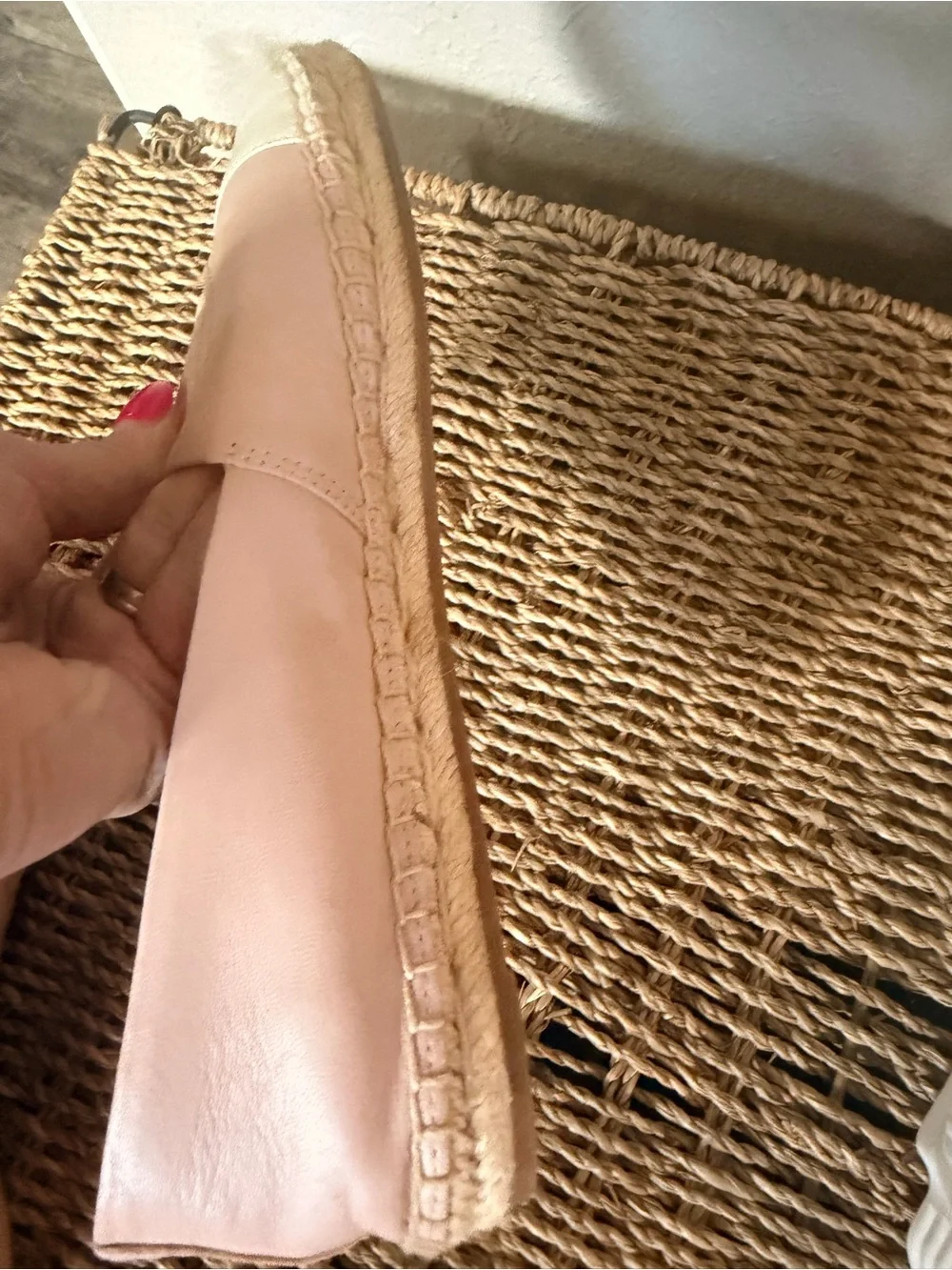 Tory Burch Colorblock Leather Espadrilles Pink Ivory Size 8.5